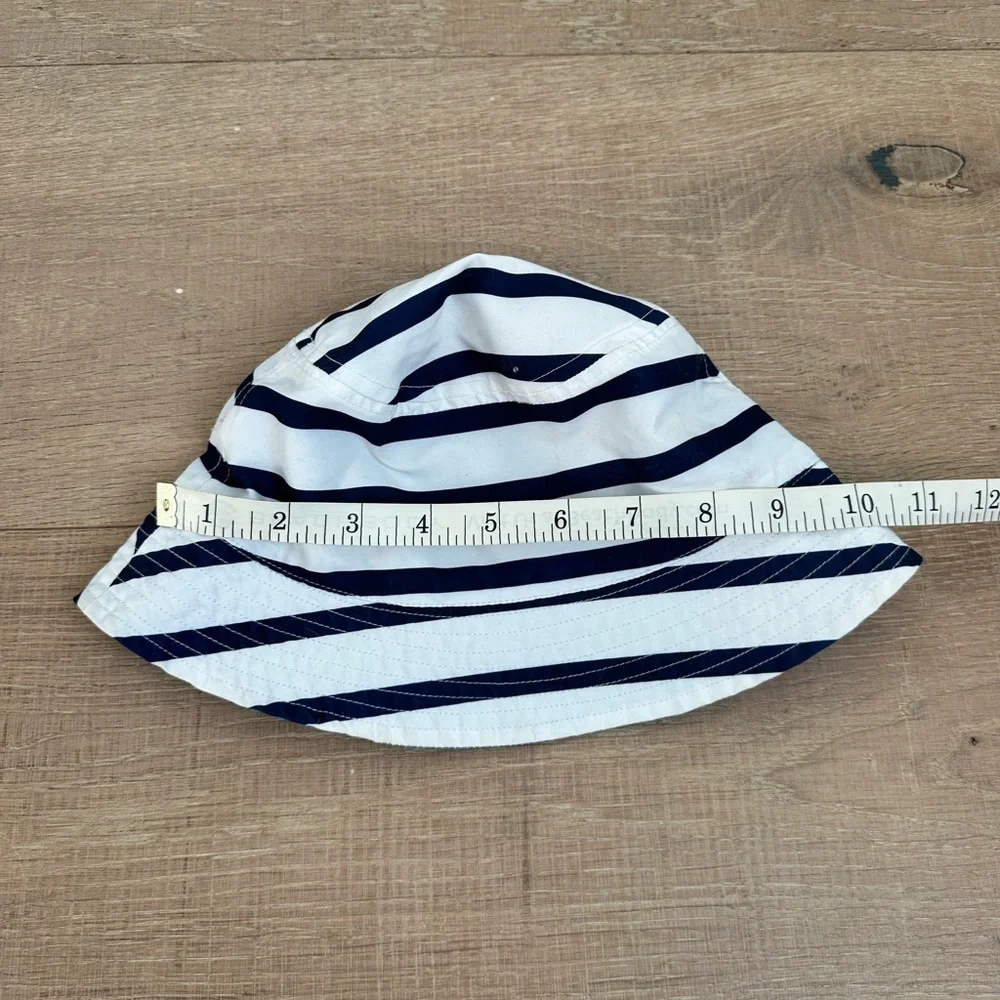 Hanna Andersson Navy and White Striped Kids Bucket Hat